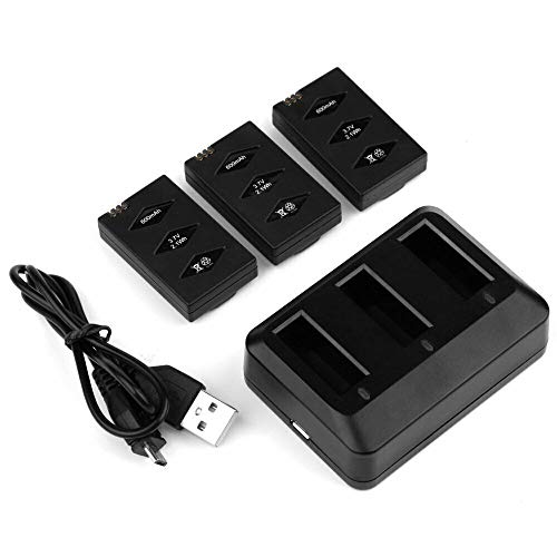 Yangers Parrot minidrones Hub-Ladegerät + 3 Pack 3.7V 600mAh Batterien, 3 Hub-Ports Ladegerät für Jumping Sumo Rolling Spider Mambo Airborne Hydrofoil Swing Yangers Parrot minidrones Hub-Ladegerät + 3 Pack 3.7V 600mAh Batterien, 3 Hub-Ports Ladegerät für Jumping Sumo Rolling Spider Mambo Airborne Hydrofoil Swing von Yangers