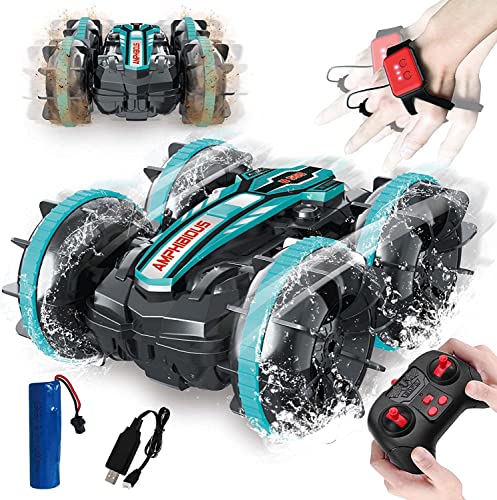 Yangers 4WD RC Stunt Auto mit Gestensensor Amphibische Fernbedienung Boot Auto 360 Drehen Monster Truck Wasser Spielzeug Auto Doppelseitiges Flip Strandspielzeug Kinder Jungen Mädchen Geschenke Yangers 4WD RC Stunt Auto mit Gestensensor Amphibische Fernbedienung Boot Auto 360 Drehen Monster Truck Wasser Spielzeug Auto Doppelseitiges Flip Strandspielzeug Kinder Jungen Mädchen Geschenke von Yangers
