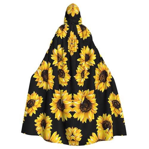Uni Sonnenblumen-Aufdruck, Umhang mit Kapuze, für Halloween, Tod, Vampir, Cosplay-Kostüme Uni Sonnenblumen-Aufdruck, Umhang mit Kapuze, für Halloween, Tod, Vampir, Cosplay-Kostüme von Yanglong