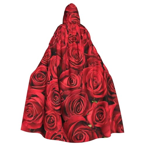 Yanglong Roter Rose-Aufdruck, Uni, Umhang mit Kapuze, für Halloween, Tod, Vampir, Cosplay-Kostüme Yanglong Roter Rose-Aufdruck, Uni, Umhang mit Kapuze, für Halloween, Tod, Vampir, Cosplay-Kostüme von Yanglong