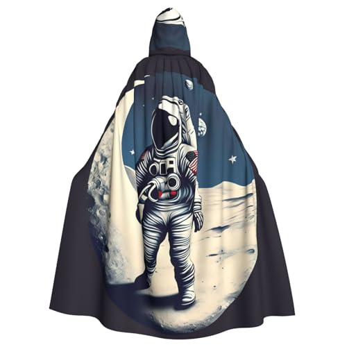 Yanglong Uni Astronaut auf dem Mond Druck Roben Umhänge Erwachsene Kapuze Mantel für Halloween Tod Vampir Cosplay Kostüme von Yanglong