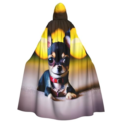 Yanglong Uni-Bademantel mit Chihuahua-Hunde-Aufdruck, Kapuzenumhang für Halloween, Tod, Vampir, Cosplay-Kostüme Yanglong Uni-Bademantel mit Chihuahua-Hunde-Aufdruck, Kapuzenumhang für Halloween, Tod, Vampir, Cosplay-Kostüme von Yanglong