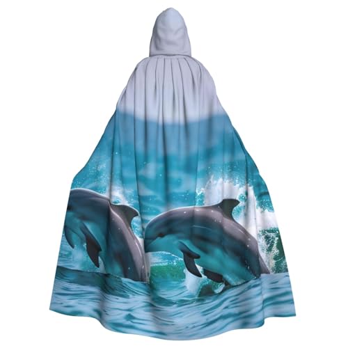 Yanglong Uni-Bademantel mit Delfinen im Meer, mit Kapuze, für Halloween, Tod, Vampir, Cosplay-Kostüme Yanglong Uni-Bademantel mit Delfinen im Meer, mit Kapuze, für Halloween, Tod, Vampir, Cosplay-Kostüme von Yanglong