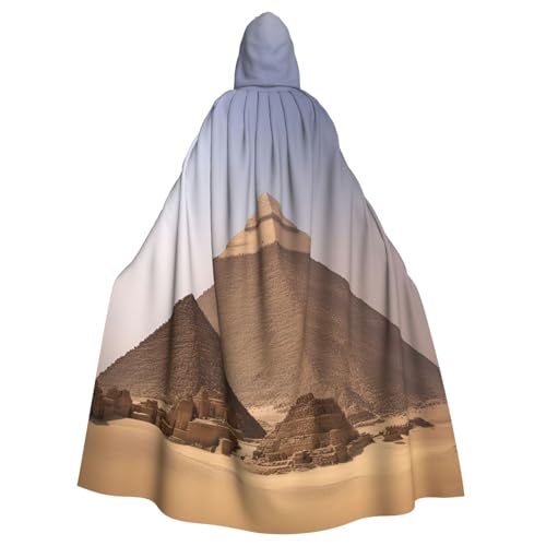 Yanglong Uni-Bademantel mit Pyramiden von Ägypten, bedruckt, für Erwachsene, Kapuzenumhang für Halloween, Tod, Vampir, Cosplay-Kostüme von Yanglong