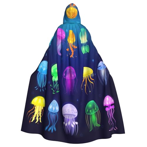 Yanglong Uni-Bademantel mit Quallen, Ozean-Druck, Umhang mit Kapuze, für Halloween, Tod, Vampir, Cosplay-Kostüme Yanglong Uni-Bademantel mit Quallen, Ozean-Druck, Umhang mit Kapuze, für Halloween, Tod, Vampir, Cosplay-Kostüme von Yanglong