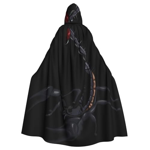 Yanglong Uni-Bademantel mit Skorpion-Aufdruck, Kapuzenumhang für Erwachsene, Halloween, Tod, Vampir, Cosplay-Kostüme von Yanglong