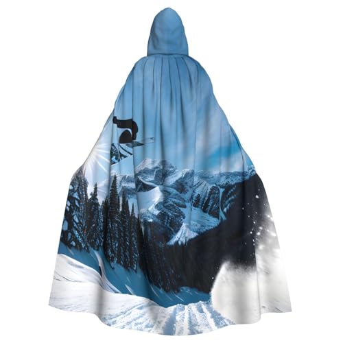 Yanglong Uni-Bademantel mit Snowboard-Aufdruck, Kapuzenumhang für Erwachsene, Halloween, Tod, Vampir, Cosplay-Kostüme von Yanglong