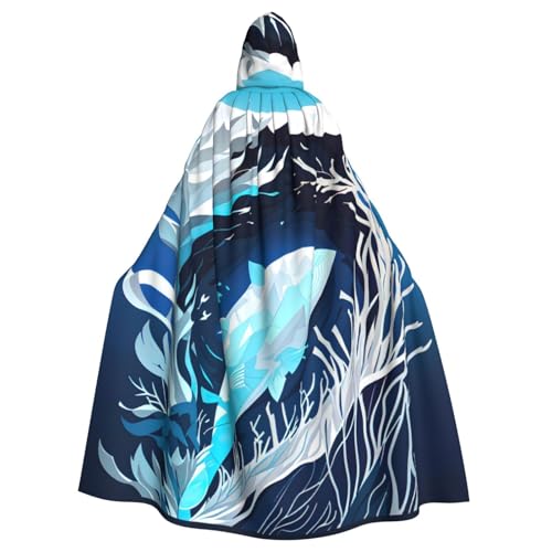 Yanglong Uni-Bademantel mit Tierwal-Druck, für Erwachsene, mit Kapuze, für Halloween, Tod, Vampir, Cosplay-Kostüme Yanglong Uni-Bademantel mit Tierwal-Druck, für Erwachsene, mit Kapuze, für Halloween, Tod, Vampir, Cosplay-Kostüme von Yanglong