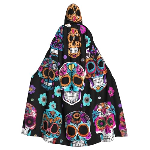 Yanglong Uni-Bademantel mit Totenkopf-Aufdruck, Erwachsenen-Kapuzenumhang für Halloween, Tod, Vampir, Cosplay-Kostüme von Yanglong