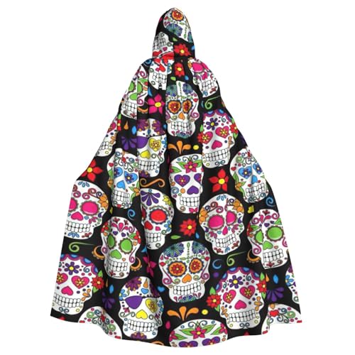 Yanglong Uni-Bademantel mit Totenkopf-Aufdruck, für Erwachsene, Kapuzenumhang für Halloween, Tod, Vampir, Cosplay-Kostüme Yanglong Uni-Bademantel mit Totenkopf-Aufdruck, für Erwachsene, Kapuzenumhang für Halloween, Tod, Vampir, Cosplay-Kostüme von Yanglong