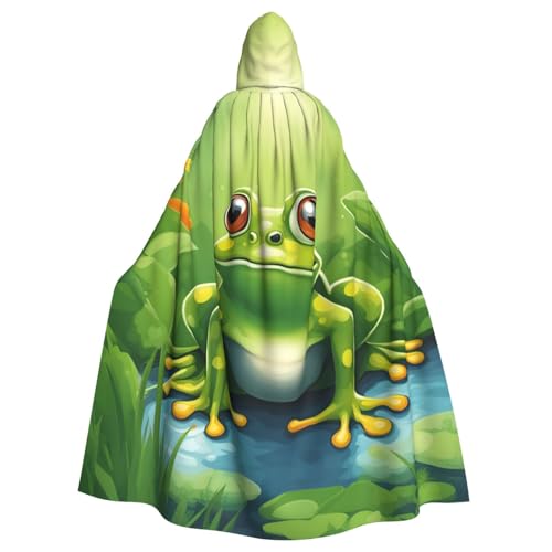 Yanglong Uni Cartoon Frosch 1 Druck Robe Umhang Erwachsene Kapuzenumhang für Halloween Tod Vampir Cosplay Kostüme von Yanglong