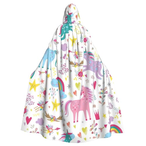 Yanglong Uni Einhörner rosa Druck Robe Umhänge Umhang mit Kapuze für Halloween Tod Vampir Cosplay Kostüme von Yanglong