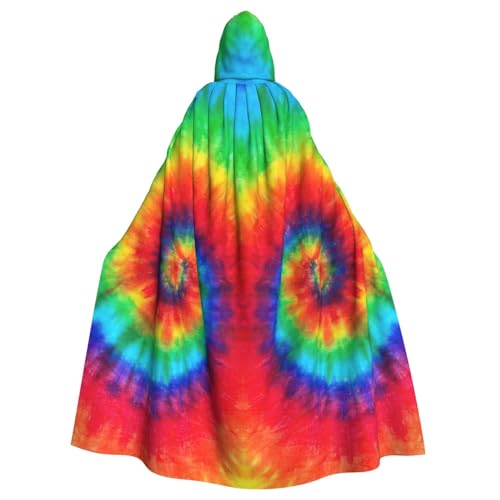 Yanglong Uni Kapuzenumhang mit Batikfärbung, Hippie-Druck, für Erwachsene, für Halloween, Tod, Vampir, Cosplay-Kostüme von Yanglong