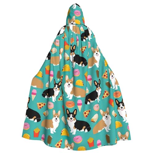 Yanglong Uni Kapuzenumhang mit niedlichem Corgi-Druck, für Erwachsene, für Halloween, Tod, Vampir, Cosplay-Kostüme Yanglong Uni Kapuzenumhang mit niedlichem Corgi-Druck, für Erwachsene, für Halloween, Tod, Vampir, Cosplay-Kostüme von Yanglong