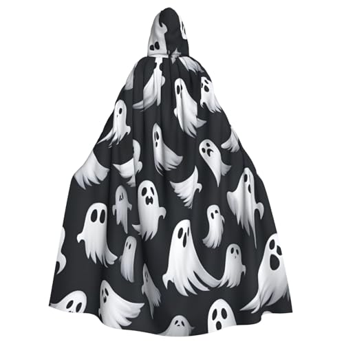 Yanglong Uni-Kapuzenumhang mit weißem Geistermotiv, für Halloween, Vampir des Todes von Yanglong