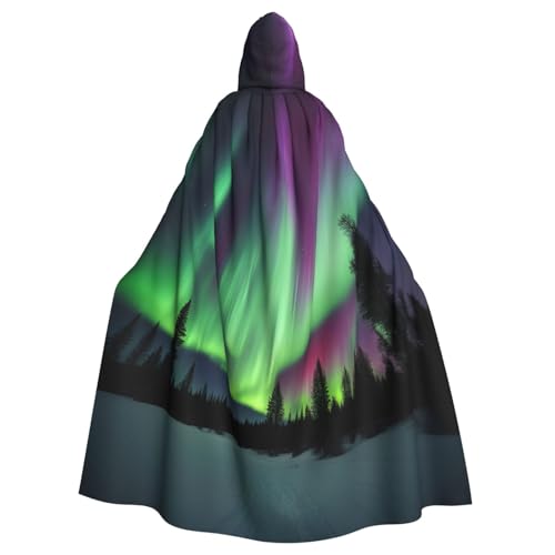 Yanglong Uni Northern Lights Painting Print Robe Capes Adult Hooded Cloak for Halloween Death Vampire Cosplay Costumes von Yanglong