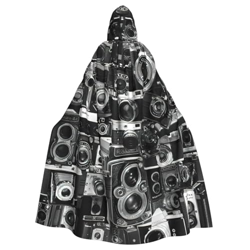 Yanglong Uni Retro Cool Camera Collection Print Robe Capes Adult Hooded Cloak for Halloween Death Vampire Cosplay Costumes von Yanglong