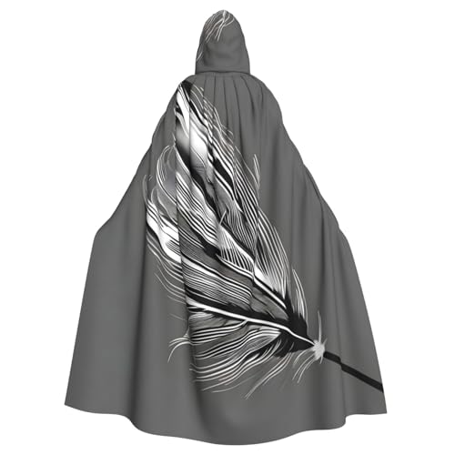 Yanglong Uni Tanzender Federaufdruck, Umhang mit Kapuze, Umhang für Erwachsene, für Halloween, Tod, Vampir, Cosplay-Kostüme Yanglong Uni Tanzender Federaufdruck, Umhang mit Kapuze, Umhang für Erwachsene, für Halloween, Tod, Vampir, Cosplay-Kostüme von Yanglong
