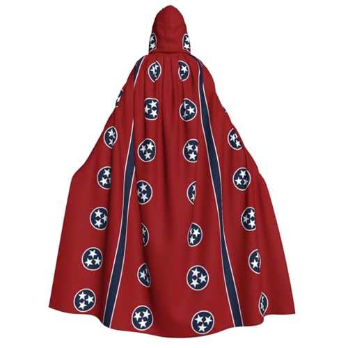 Yanglong Uni Tennessee State Flag Print Robe Capes Capes Adult Hooded Cloak for Halloween Cosplay Death Vampir Costumes von Yanglong