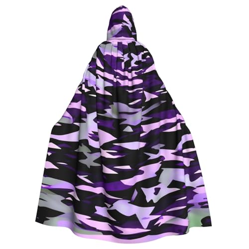 Yanglong Uni Umhang mit Kapuze, amerikanischer Camouflage, violetter Druck, für Halloween, Tod, Vampir, Cosplay-Kostüme Yanglong Uni Umhang mit Kapuze, amerikanischer Camouflage, violetter Druck, für Halloween, Tod, Vampir, Cosplay-Kostüme von Yanglong