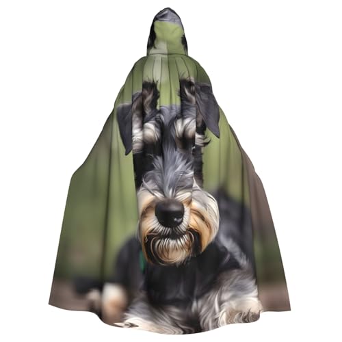 Yanglong Uni-Umhang mit bezauberndem Schnauzer-Aufdruck, Kapuzenumhang für Erwachsene, Halloween, Tod, Vampir, Cosplay-Kostüme von Yanglong