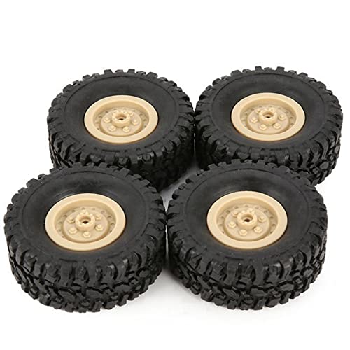 Yangyou 24 Stücke Gummi Felge Reifen Reifen für RC 1/16 Klettern Crawler Auto B-1 / B-24 / C-14 / C-24 / B-16 Modell Teile Zubehör, Gelb von Yangyou