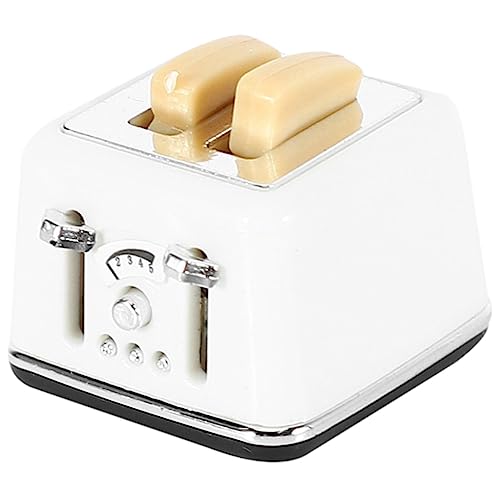 Yangyou 2X Puppenhaus Brot Maschine Im Maßstab 1:12 mit Toast Miniatur Puppenhaus Mini Zubehör Niedlicher Dekoration Toaster von Yangyou