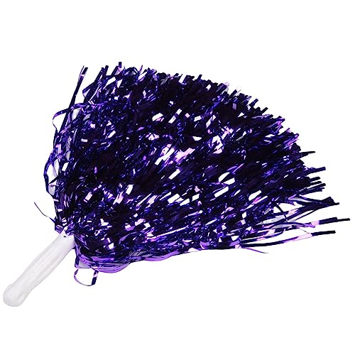 Yangyou 48 Stück Cheerleading Pom Poms Metallfolie Cheer Pom Poms mit Kunststoffgriff für Erwachsene Kinder Cheerleader Party Lila Party von Yangyou