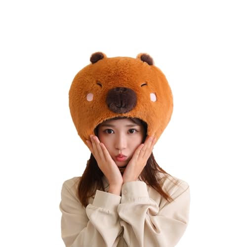 Yanmcxly Lustige braune Capybara Kopfbedeckung Cosplay Party Kostüm Kopfbedeckung von Yanmcxly