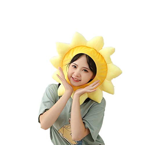 Yanmcxly Lustiger Hut zum Verkleiden, niedliche Sonnenblumen-Kopfbedeckung, Cosplay, Party, Kostüm, Kopfbedeckung (B) von Yanmcxly