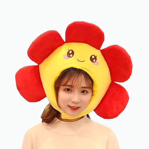 Yanmcxly Lustiger Hut zum Verkleiden, niedliche Sonnenblumen-Kopfbedeckung, Cosplay, Party, Kostüm, Kopfbedeckung (C) von Yanmcxly