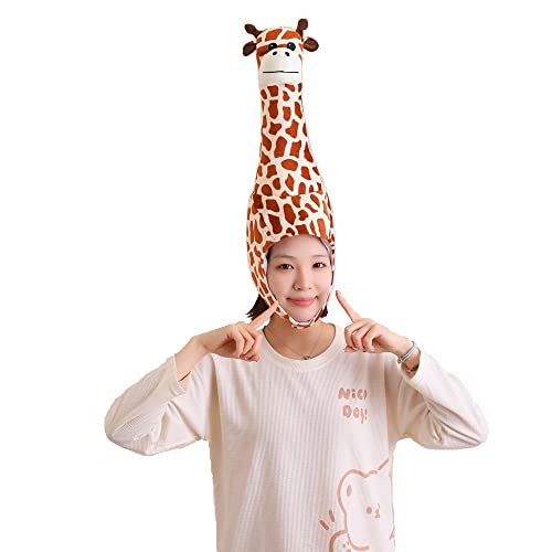 Yanmcxly Lustiger Verkleidungshut, niedliche Giraffen-Kopfbedeckung, Cosplay, Party, Kostüm, Kopfbedeckung (A) von Yanmcxly
