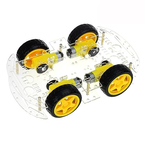 Yanmis Smart Robot Car Kit Stabil Großem Chassis für Handwerk, 4WD Smart Robot Car Kit für Hobbyisten und Experimentatoren, Acrylmaterial Yanmis Smart Robot Car Kit Stabil Großem Chassis für Handwerk, 4WD Smart Robot Car Kit für Hobbyisten und Experimentatoren, Acrylmaterial von Yanmis
