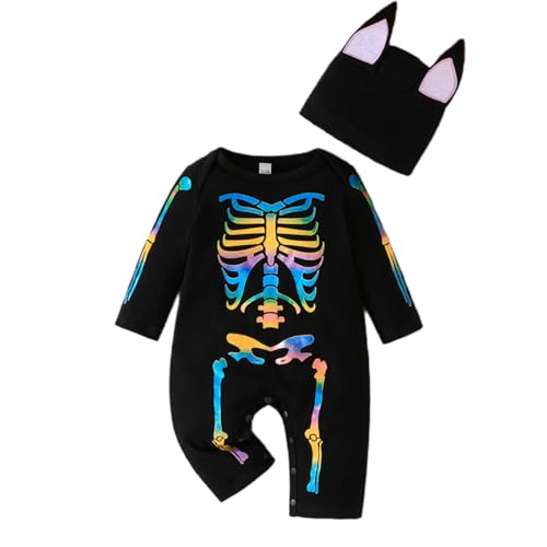 Yanmucy Baby Halloween Kostüm Leuchtendes Baby Jungen Mädchen Strampler mit Hut Neugeborenes Kleinkind OverallBaby Halloween Kostüm (Stil-2, 0-3M) von Yanmucy