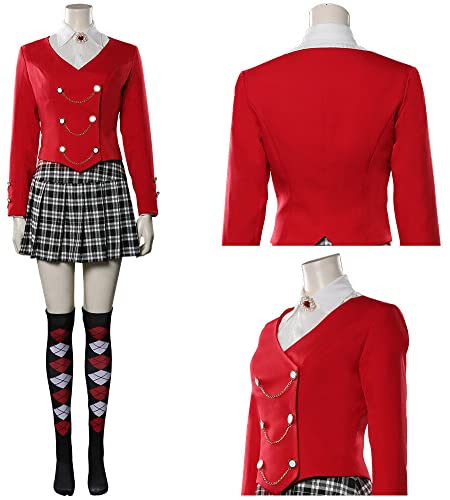 Yanny Heathers Musical Kostüm Rock Damen Veronica Sawyer Cosplay Outfit Halloween Bühnen Kleid Outfit (Rot, Medium) von Yanny