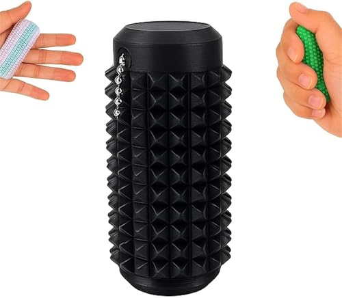 Regularlyk Portable Vibrant Colors Stim Tool, Sensory Motor Aids and Fidget Stim Tools for Adults, Compact and Calming Portable Stim Tool with Chain for Focus,Stress Relief (Black) von Yanobia
