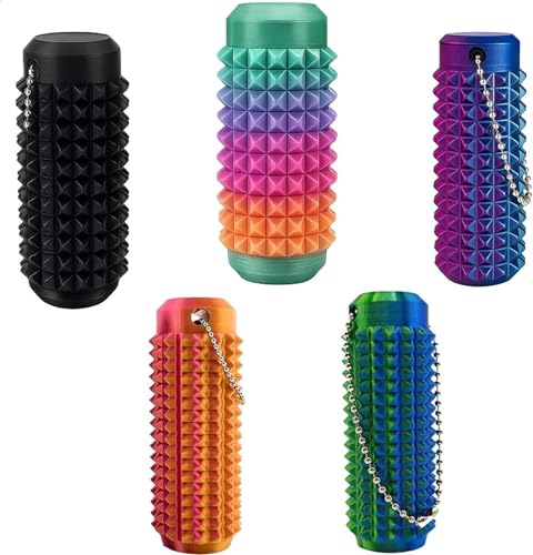 Regularlyk Portable Vibrant Colors Stim Tool, Sensory Motor Aids and Fidget Stim Tools for Adults, Compact and Calming Portable Stim Tool with Chain for Focus,Stress Relief (Mixed-5Pcs) von Yanobia