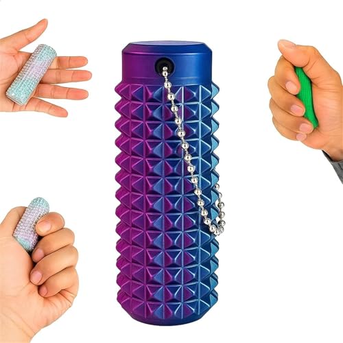 Regularlyk Portable Vibrant Colors Stim Tool, Sensory Motor Aids and Fidget Stim Tools for Adults, Compact and Calming Portable Stim Tool with Chain for Focus,Stress Relief (Purple) von Yanobia