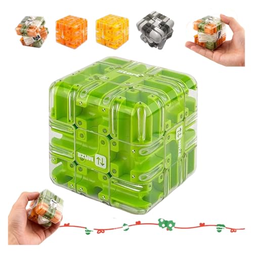 Large 3D Puzzle Maze Cube - Fascinating Brain Teaser Toy, Smart Rolling Ball 3D Puzzle Maze Ball, Difficult Challenging Educational Toy for Adults(Green) von Yanonug