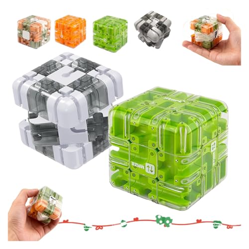 Large 3D Puzzle Maze Cube - Fascinating Brain Teaser Toy, Smart Rolling Ball 3D Puzzle Maze Ball, Difficult Challenging Educational Toy for Adults(Grey+Green) von Yanonug
