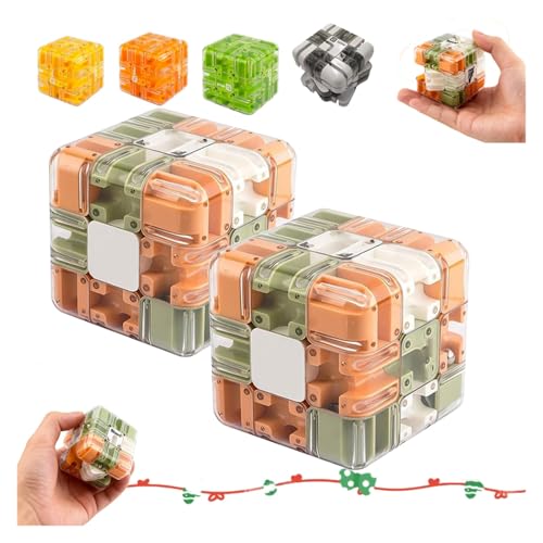 Large 3D Puzzle Maze Cube - Fascinating Brain Teaser Toy, Smart Rolling Ball 3D Puzzle Maze Ball, Difficult Challenging Educational Toy for Adults(Polychrome-2PCS) von Yanonug