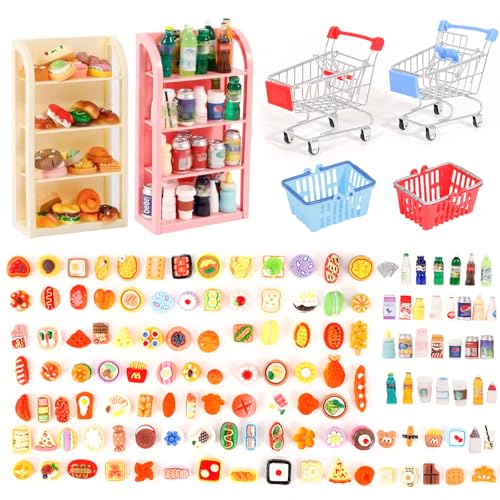 136 Pcs Mini Shopping Cart Basket Miniature Food Drink Bottle Supermarket Metal Bollerwagen Toys Doll House Store Cosplay Game Dollhouse Grocery Bread Party Trolley Model Dollar Bills Small Shelves 136 Pcs Mini Shopping Cart Basket Miniature Food Drink Bottle Supermarket Metal Bollerwagen Toys Doll House Store Cosplay Game Dollhouse Grocery Bread Party Trolley Model Dollar Bills Small Shelves von Yanvitrial