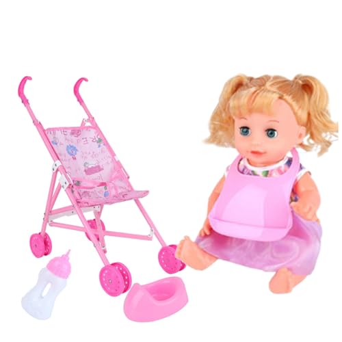 Babypuppenwagen Set realistische interessante Babypuppe mit Kinderwagen umfasst Puppe, Kinderwagen, Windel, Flasche, Urinal & Schal, Babypuppen -Set -Baby - für Puppen Babypuppenwagen Set realistische interessante Babypuppe mit Kinderwagen umfasst Puppe, Kinderwagen, Windel, Flasche, Urinal & Schal, Babypuppen -Set -Baby - für Puppen von Yaoliucp