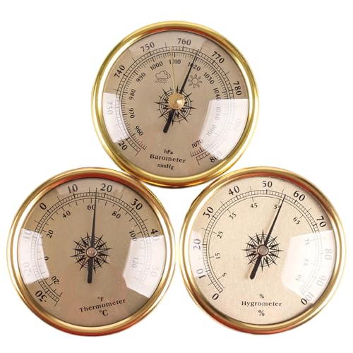 Yaoliucp Barometer, Barometer für das Haus, 7, 2 * 7, 2 cm Wand-Thermometer-Hygrometer, 3 Stcs Wireless Wetterstation für den Haushaltsgebrauch, Gold Digital Yaoliucp Barometer, Barometer für das Haus, 7, 2 * 7, 2 cm Wand-Thermometer-Hygrometer, 3 Stcs Wireless Wetterstation für den Haushaltsgebrauch, Gold Digital von Yaoliucp