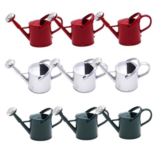 Mini -verzinkte Bewässerung, 9pcs Miniaturwässerung, Mini Tin 1:12 Puppenhauszubehör, 1, 6 winziger Eimer für DIY Dollhouse Garden Yard Dekoration von Yaoliucp