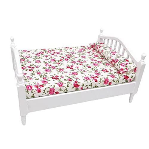Yaoliucp Puppenhaus Bett Miniatur Schlafzimmer Möbel winziges Doppelbett Puppenhaus Ornament Kinder DIY Spielzeug, 1/12 Puppenhausbett Yaoliucp Puppenhaus Bett Miniatur Schlafzimmer Möbel winziges Doppelbett Puppenhaus Ornament Kinder DIY Spielzeug, 1/12 Puppenhausbett von Yaoliucp