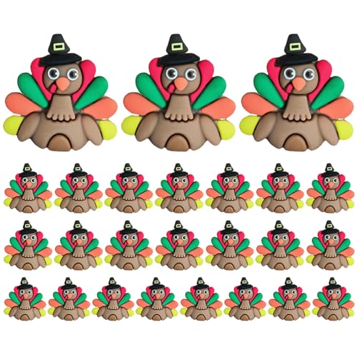Yaoliucp 25pcs Truthahndekor, Silicon Mini DIY Handwerk, verstecken Spielzeug, Truthahn Ornamente für Heim Thanksgiving DIY -Kunsthandwerk von Yaoliucp