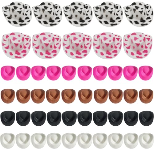 Yaoliucp 50 PCs Mini Cowboy Hüte Plastik Tiny Cowboy Hut süße Mini -Hüte für Handwerk Western für Handwerksfeier Dollhouse Dekoration (Multi -Farbe) Tiny Hut von Yaoliucp