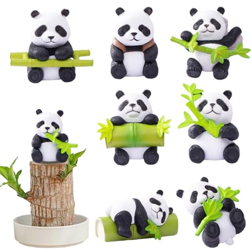 Yaoliucp 8pcs Brasilianische Holzpflanze Orament 8 Style Brazilwood Pflanze niedliche Panda Dekor Mini Panda Tier Brasilianer Glücksholz für Innendesktop -Dekor Brazilwood von Yaoliucp