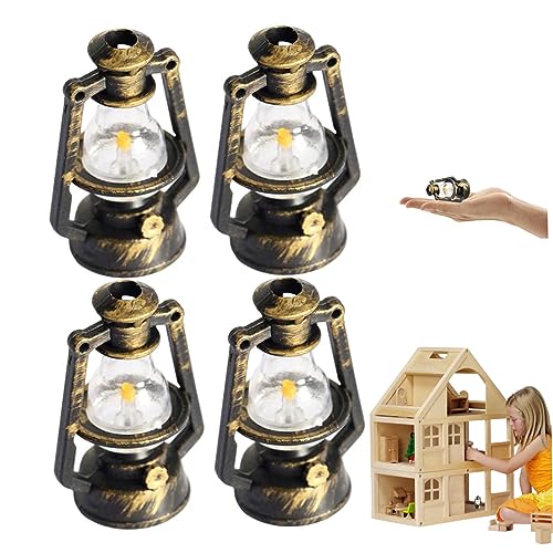 Yaoliucp Dollhouse Miniatur Lantern 4PCS Retro Miniatur Kerosin Lampe 1:12 Mini Vintage Öllampe für Weihnachtspuppenhaus Dekoration Laterne Yaoliucp Dollhouse Miniatur Lantern 4PCS Retro Miniatur Kerosin Lampe 1:12 Mini Vintage Öllampe für Weihnachtspuppenhaus Dekoration Laterne von Yaoliucp